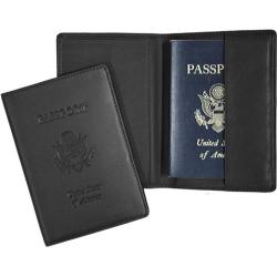 Royce Leather Debossed RFID Blocking Passport Jacket 204-5 Black