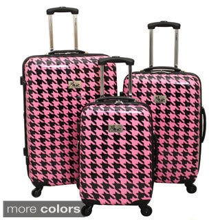 Chariot Houndstooth 3-Piece Hardside Lightweight Expandable Upright Spinner Luggage Set