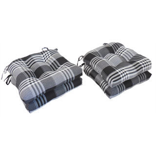 Essentials Exeter Woven Plaid Chair Pads (Set of 4)