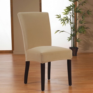 Stretch Velvet One Piece Form Fit Dining Chair Slipcover