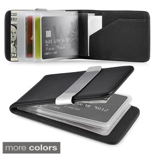 Zodaca Genuine 100-percent Leather Money Clip Wallet with Extra Business Card/ Credit Card Holder