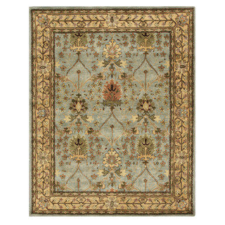 Hand-tufted Wool Blue Traditional Oriental Morris Rug (7'9 x 9'9)