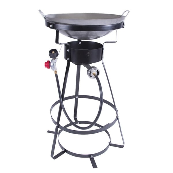 Stansport Camp Stove with Carbon Steel Wok - Black - 21.5" L x 21.5" W x 33" H