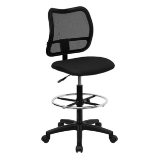 Offex Mid-Back Mesh Drafting Stool with Fabric Seat