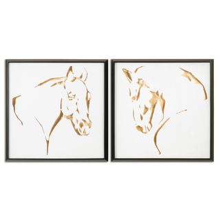 Uttermost 'Golden Horses' Framed Painted Wall Art (Set of 2)
