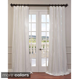 Exclusive Fabrics Trophy Embroidered Faux Silk Taffeta Curtain Panel