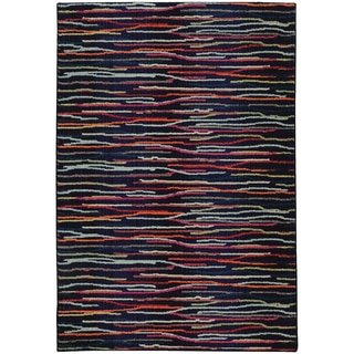 Pantone Universe Expressions Abstract Lines Blue/ Multi Rug (9'9 x 12'2)