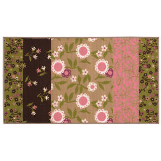 Floral Youth Brown/ Pink Loop-pile Rug (4'4 x 6'9)