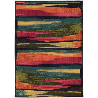 Pantone Universe Expressions Abstract Multi/ Blue Rug (6'7 x 9'1)