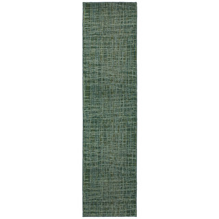 Pantone Universe Expressions Abstract Blue/ Green Rug (2'7 x 10')