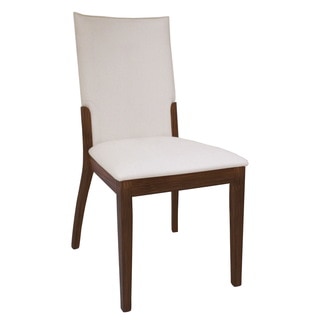Somette Luisa Dark Walnut/ Cream Upholstered Back Side Chair (Set of 2)