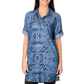 Chelsea & Theodore Aztec Print Shirt Dress