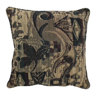 Blazing Needles 25-inch 'Antiquity' Jacquard Chenille Square Floor Pillow with Insert