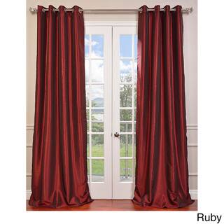 Exclusive Fabrics Textured Dupioni Faux Silk 96-inch Blackout Grommet Curtain Panel
