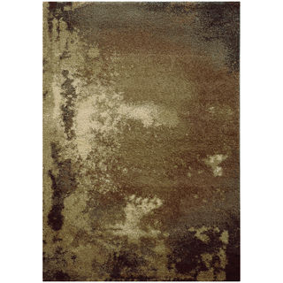 Abstract Shag Tan/ Grey Rug (5'3 X 7'6)