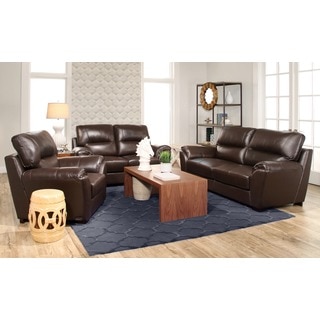 Abbyson Caprice 3-piece Top Grain Leather Sofa Set