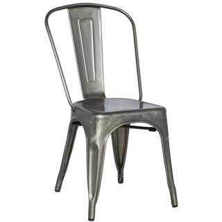 Somette Gun Metal Galvanized Steel Side Chair (Set of 4)