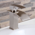 Elite 8803BN Brushed Nickel Modern Bathroom Sink Waterfall Faucet