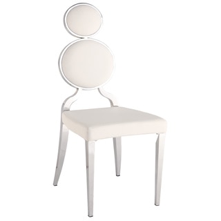 Somette Oriana Chrome/ White Double Ring Back Side Chair (Set of 2)