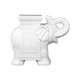 Cornice LG Matte White Ceramic Trumpeting Elephant - Thumbnail 0