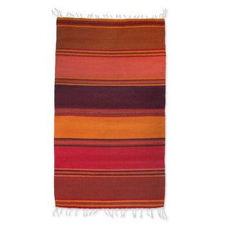 Handcrafted Zapotec Wool 'Teotitlan Dusk' Rug (2x3) (Mexico)