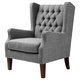 Maxwell Gray Tufted Wingback Chair