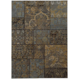 Heritage Patchwork Charcoal/ Gold Rug (1'10 x 3'3)