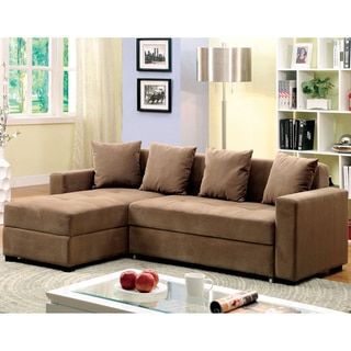 Furniture of America Norma Modern Convertible Sectional with Storage