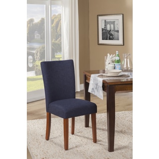 HomePop Navy Blue Textured Parson Dining Chair (Set of 2)