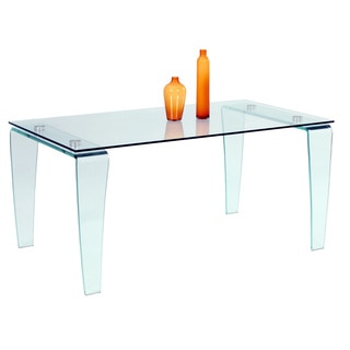 Somette Vivian Modern 63-inch Glass Dining Table