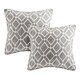 Madison Park Ella Printed Grey 20-inch Squre Pillows (Set of 2) - Thumbnail 0