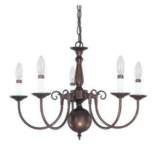 Capital Lighting Traditional Williamsburg style 5-light Burnished Bronze Chandelier