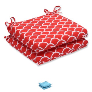 Pillow Perfect Outdoor Sunny Squared Corners Seat Cushion (Set of 2)