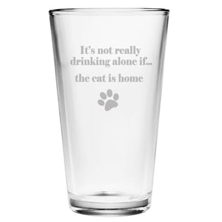 The Cat is Home 16-ounce Pint Glasses (Set of 4)