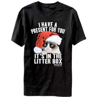 Grumpy Cat I Have A Present For You It's In The Litter Box Christmas T-shirt