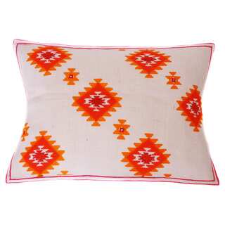 Jiti Kora Jute Orange Linen Accent Pillow