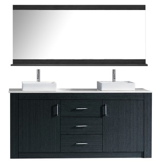 Virtu USA Tavian 72-inch Double Bathroom Vanity Cabinet Set in Grey