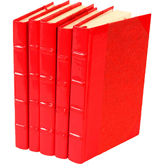Patent Leather Red Decorative Books (Set of 5)