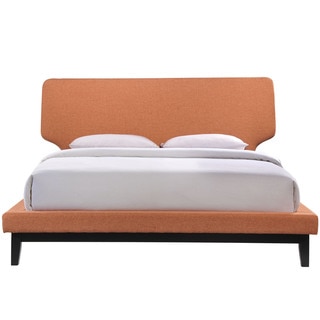 Bethany Bed in Black with Orange Upholstery