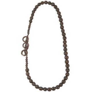 Handmade Soft Grey Circle Chain Seed Necklace (Ecuador)