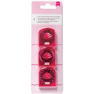 Pink Portable Cartridge Trimmer Blades 3/Pkg-Perforate, Pinking & Wave; For 368084