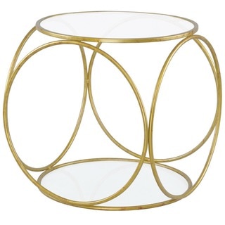 Java Clear Glass Wrought Iron Accent Table