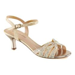 Women's Fabulicious Audrey 03 Ankle Strap Sandal Nude Shimmering Fabric