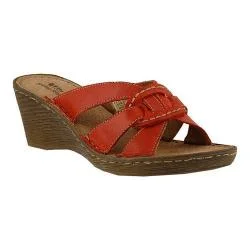 Women's Spring Step Idoia Slide Red Leather