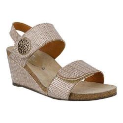 Women's Spring Step Naila Wedge Sandal Champagne Leather