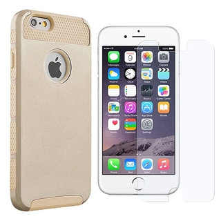 INSTEN Dual Layer Hybrid PC/ Soft Silicone Phone Case Cover Combo With Anti-Glare Screen Protector For Apple iPhone 6