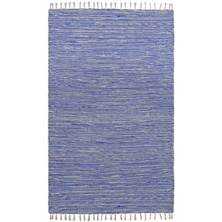 Flatweave Reversible Blue Chenille Area Rug (9' x 12')
