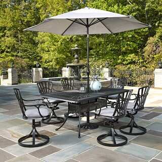 Largo 7-piece Dining Set with Umbrella and Cushions by Home Styles