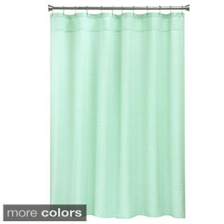 Bacova Guild Solid Mini Check Textured Fabric Shower Curtain