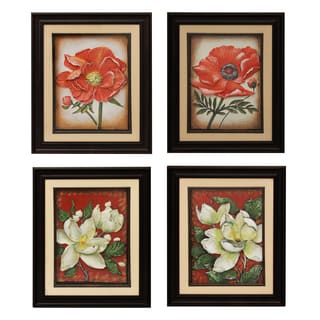 Hand-crafted Metal Floral Medley Wall Art Decor (Set of 4)
